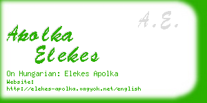 apolka elekes business card